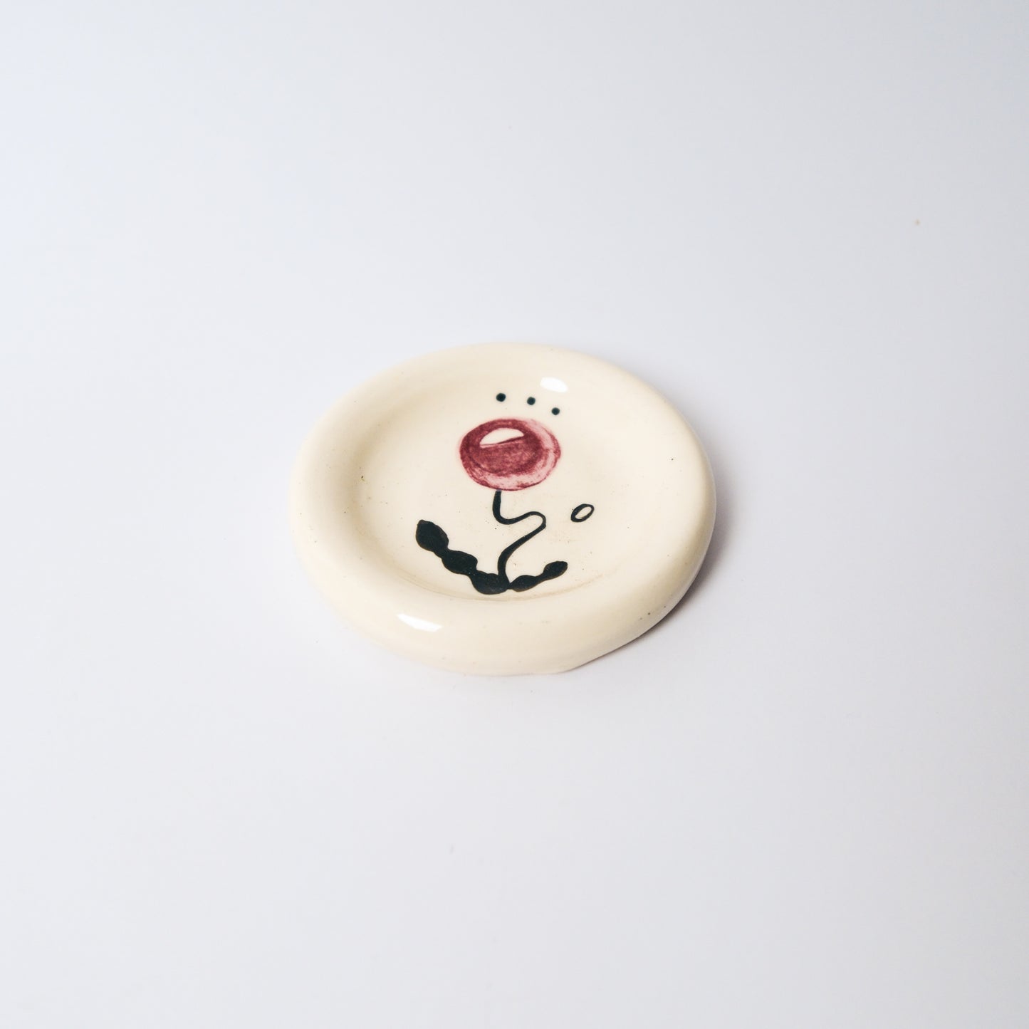 Dewdrop Medium Dish in Burgundy by Objects by Phoebe — view 3