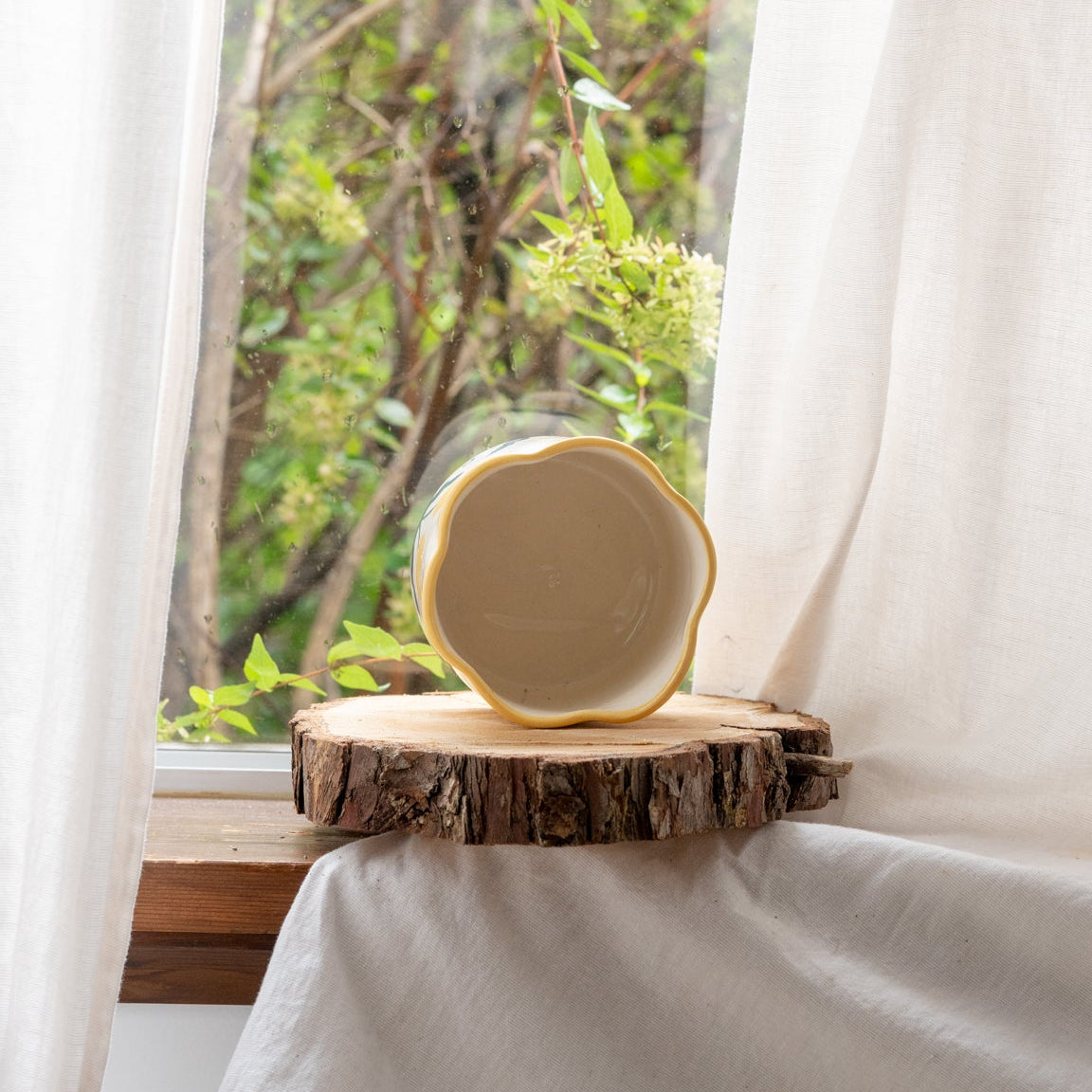 Yellow Floral Matcha Bowl