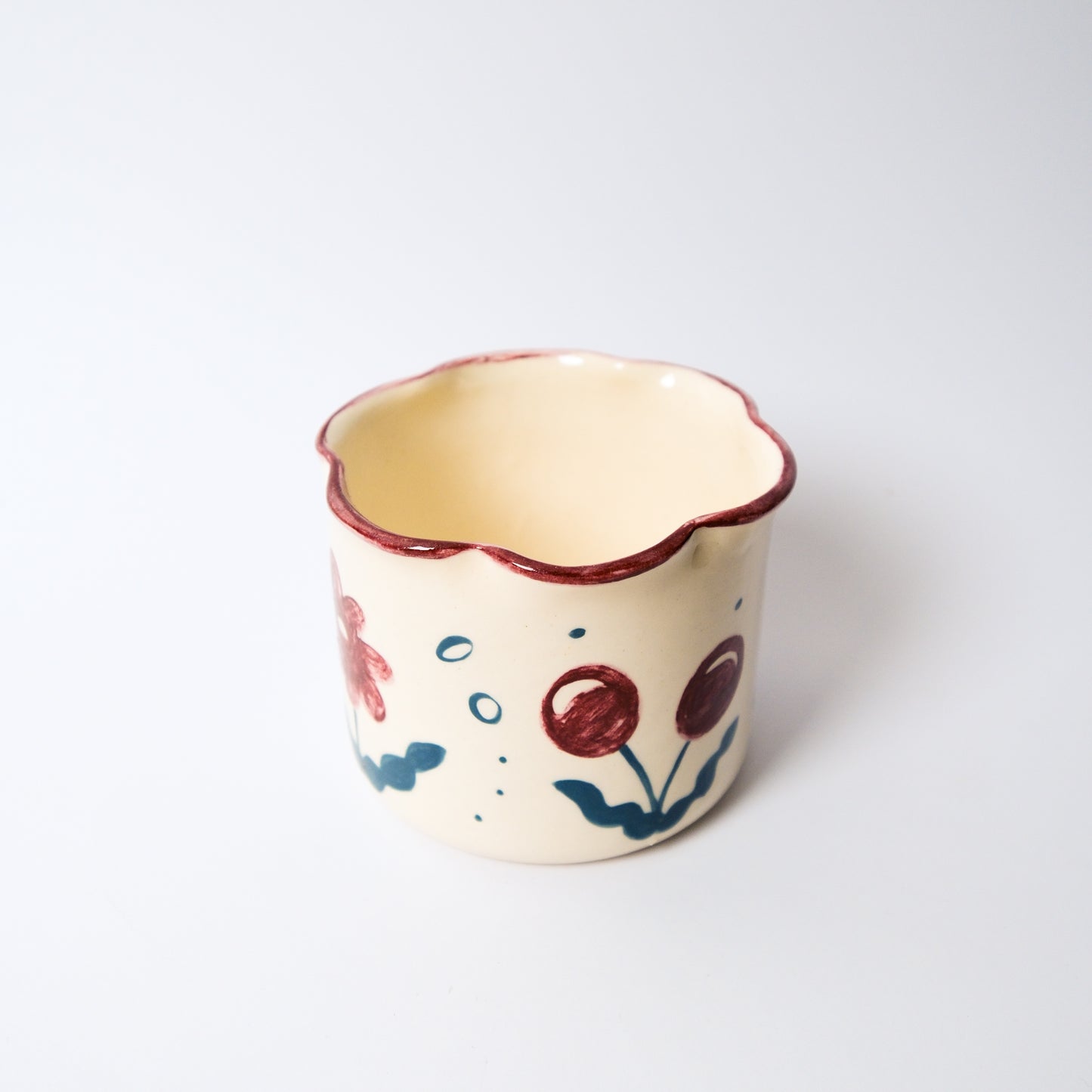 Wildflower Matcha Bowl in Burgundy by Objects by Phoebe — view 3