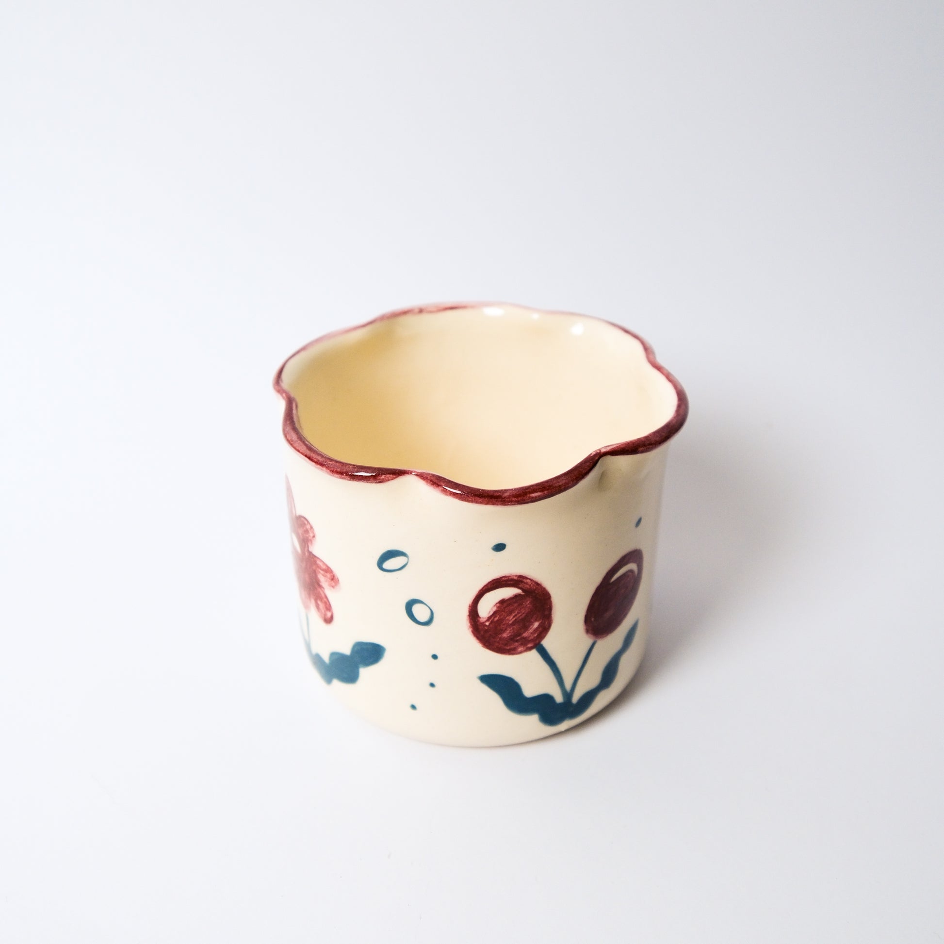 Wildflower Matcha Bowl in Burgundy by Objects by Phoebe — view 3