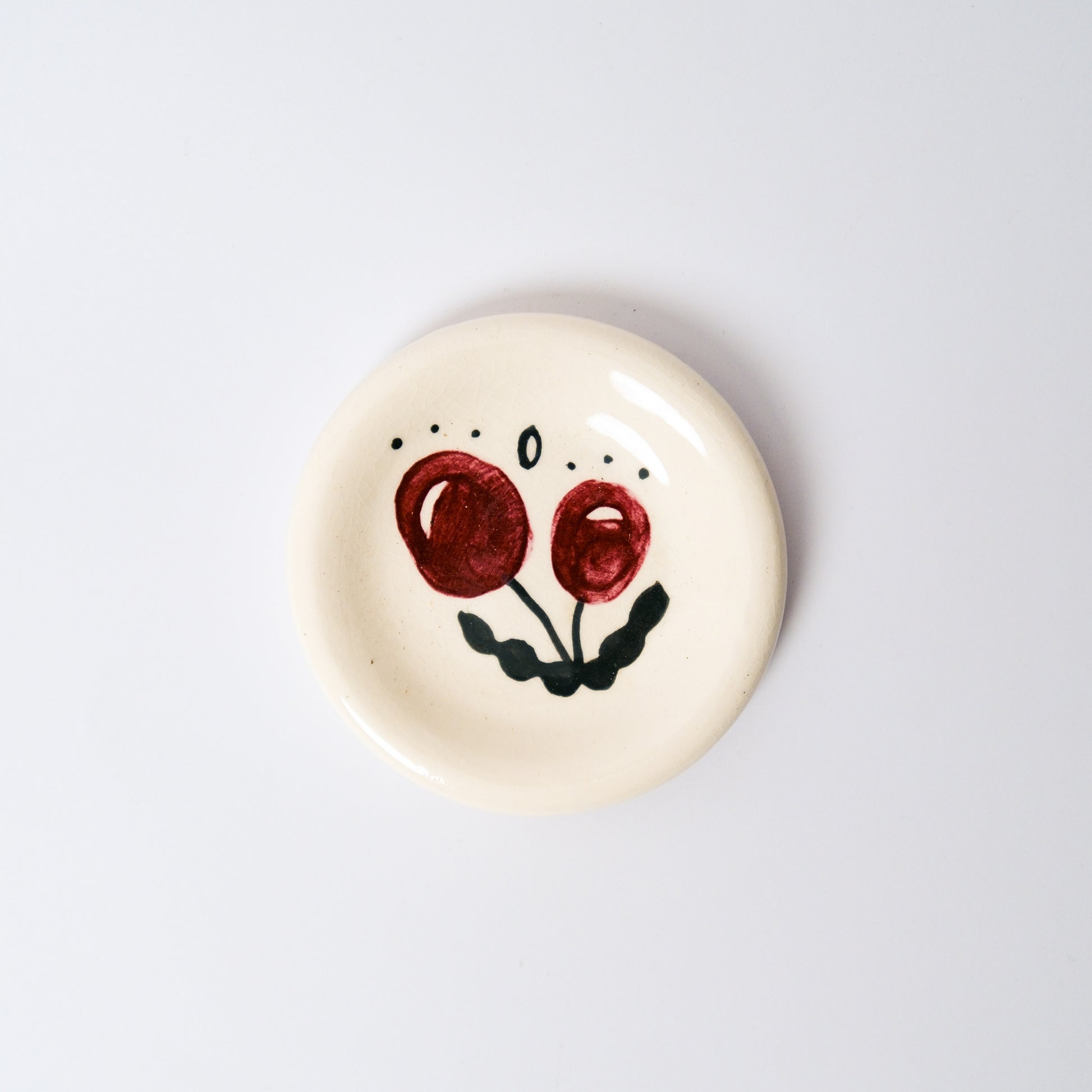 Billy Button Medium Dish in Burgundy by Objects by Phoebe