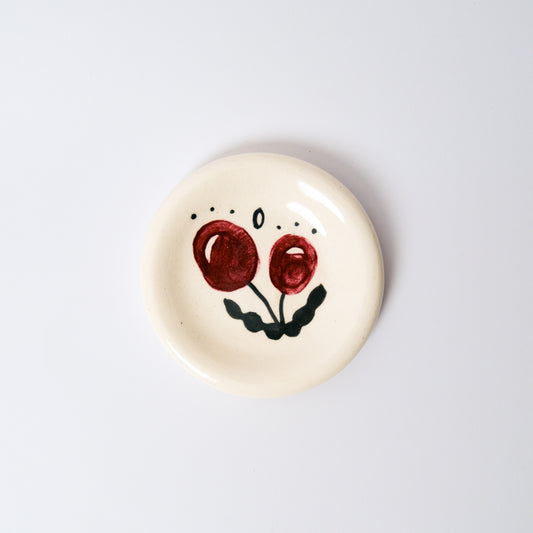 Billy Button Medium Dish in Burgundy by Objects by Phoebe