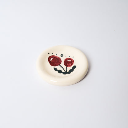 Billy Button Medium Dish in Burgundy by Objects by Phoebe — view 2