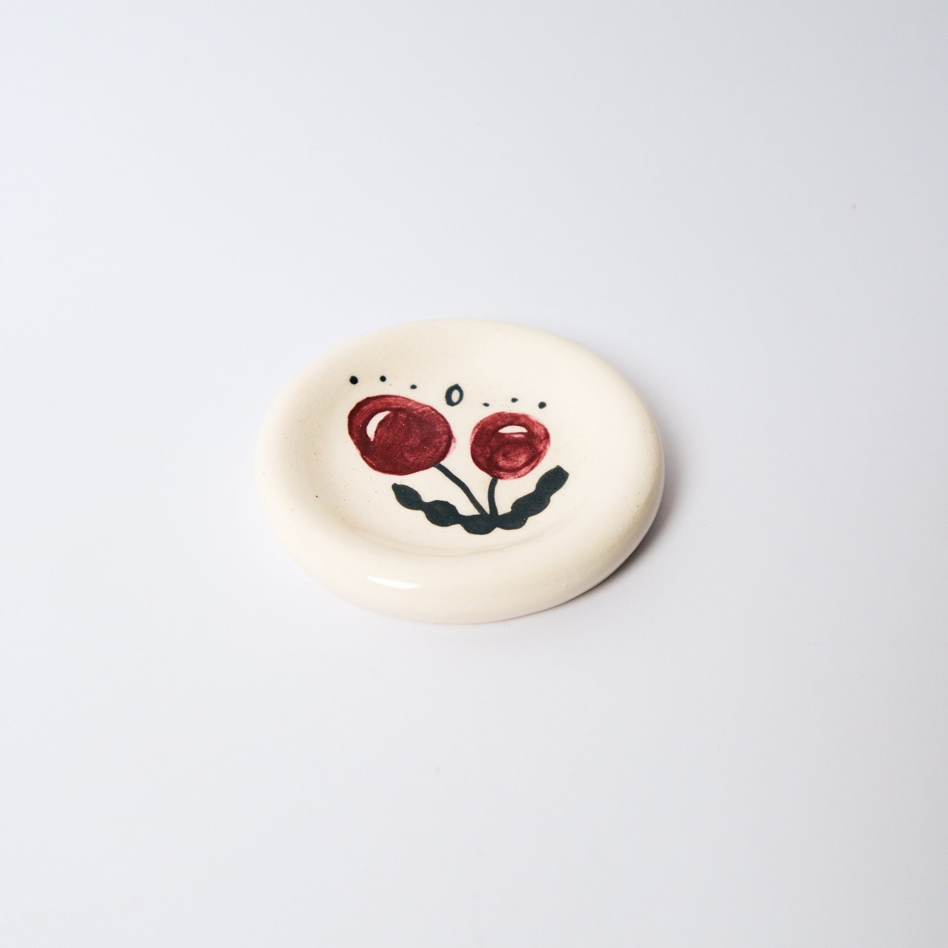 Billy Button Medium Dish in Burgundy by Objects by Phoebe — view 3