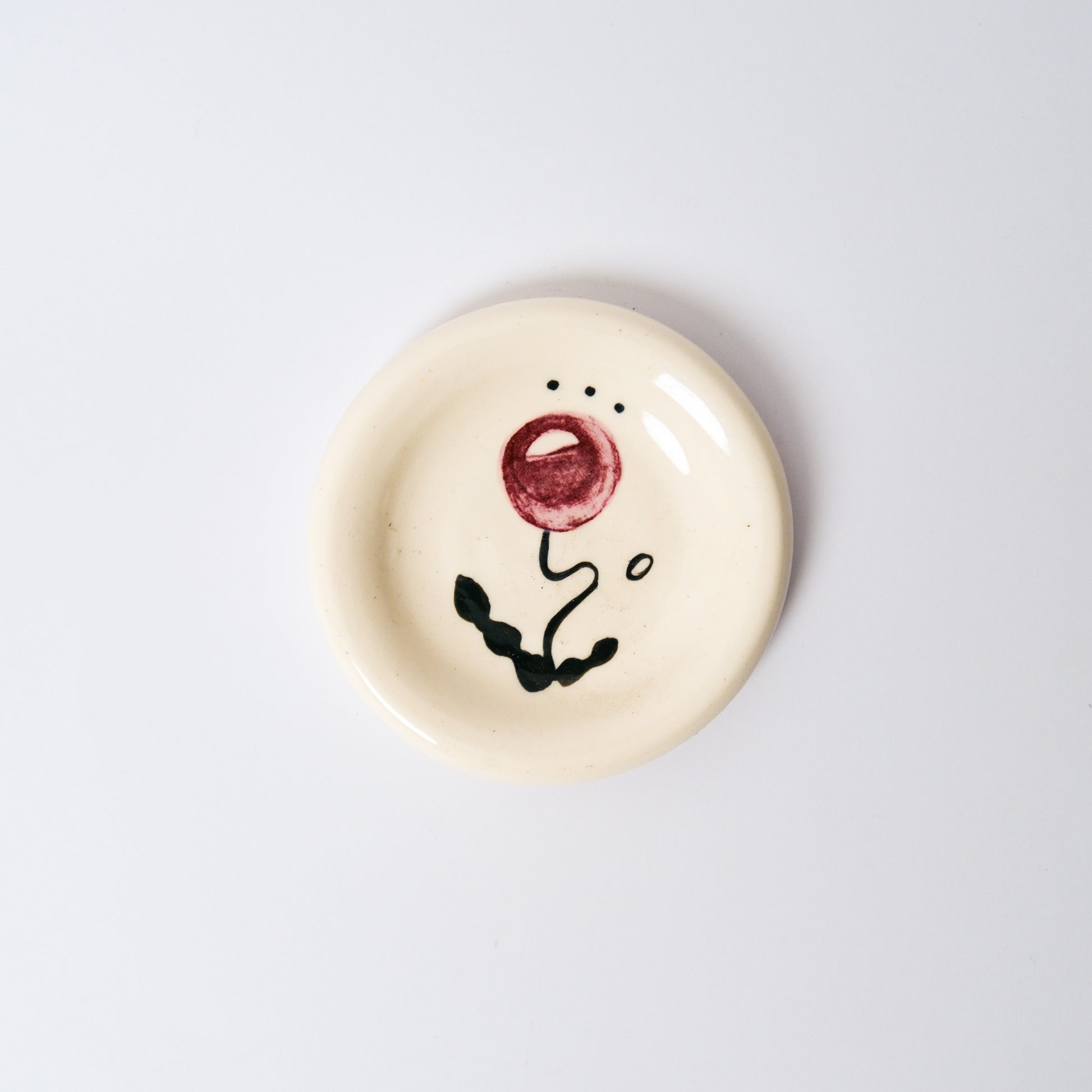 Dewdrop Medium Dish in Burgundy by Objects by Phoebe
