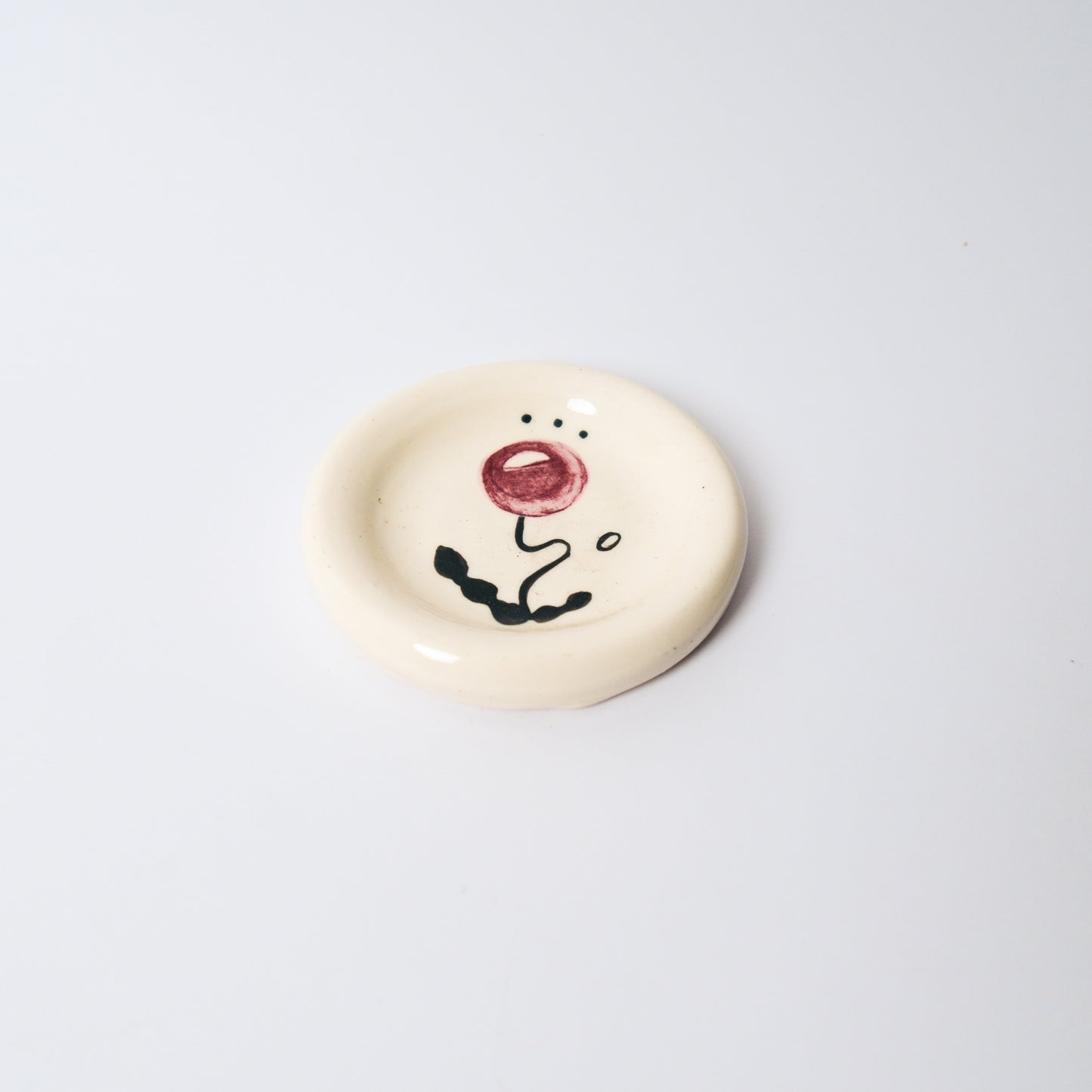 Dewdrop Medium Dish in Burgundy by Objects by Phoebe — view 2