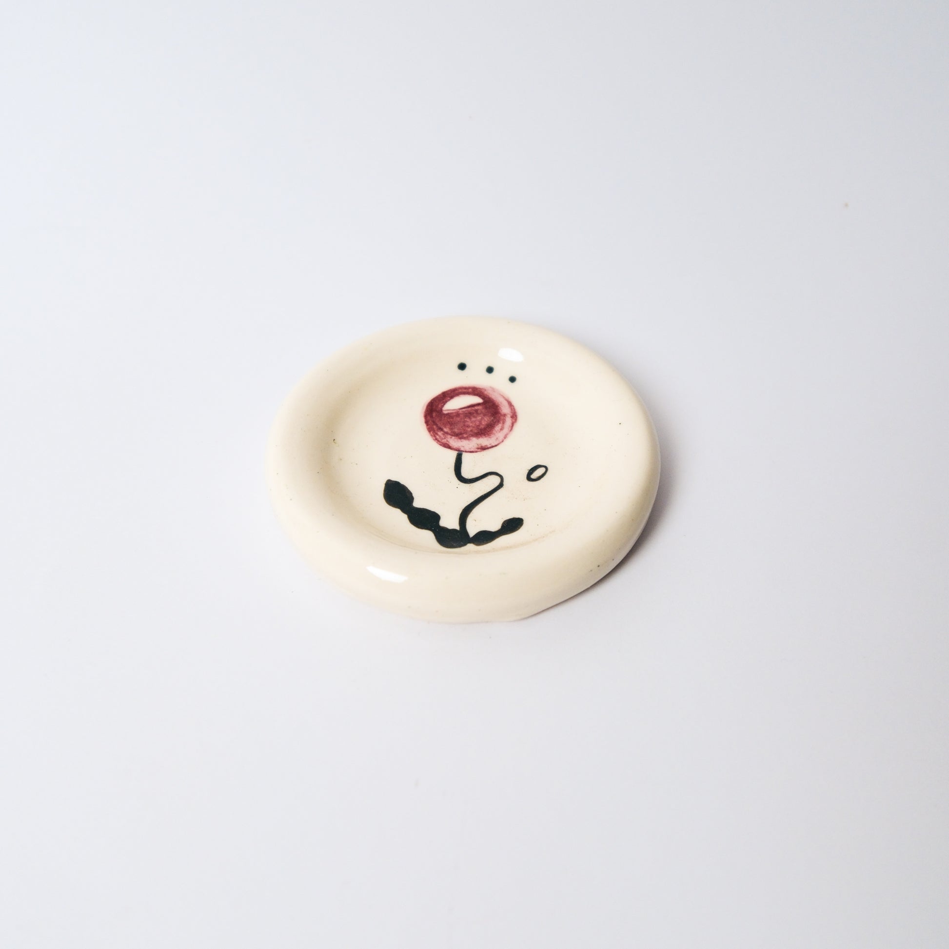 Dewdrop Medium Dish in Burgundy by Objects by Phoebe — view 3